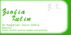 zsofia kulin business card