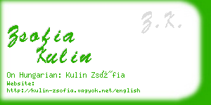 zsofia kulin business card